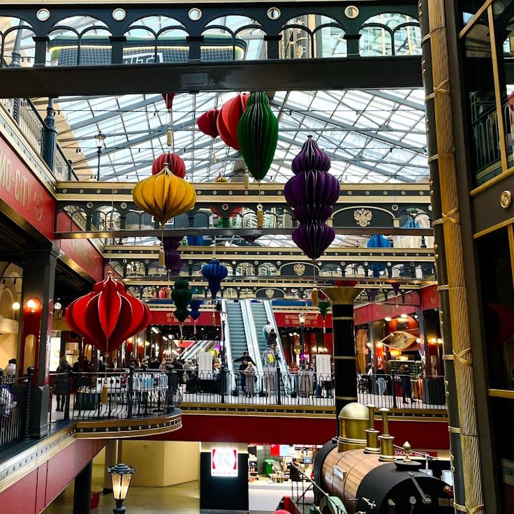 Shopping mall with wide corridors suitable for strollers